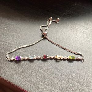 Stainless Steel Adjustable Gemstone Bracelet
